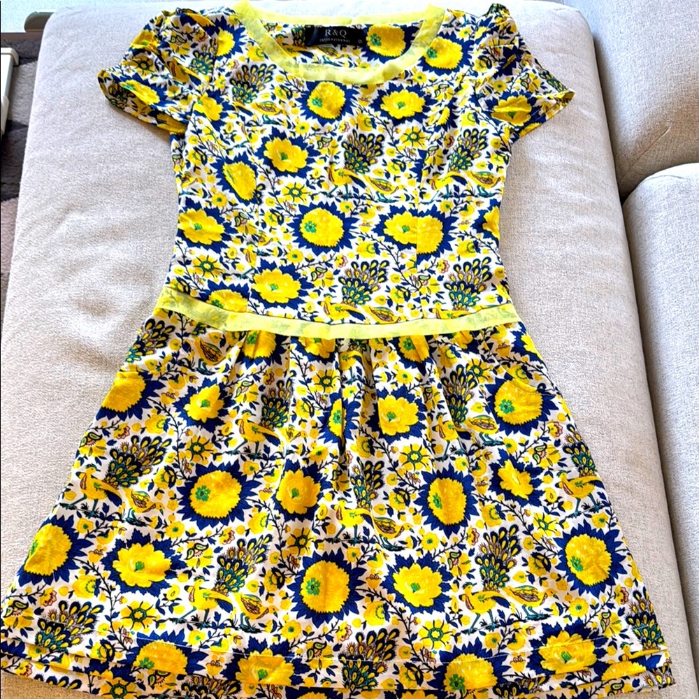Yellow Casual Puff Sleeve Sundress